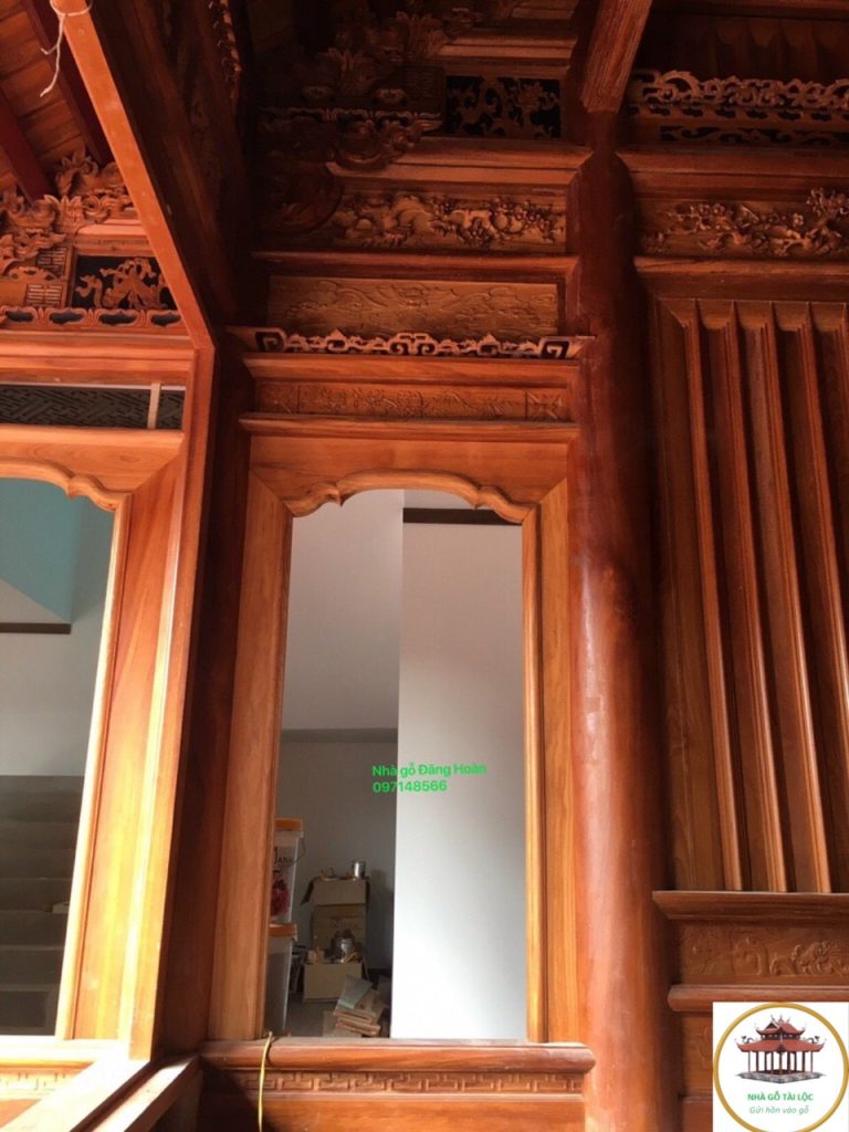 nhà gỗ gõ 3 gian