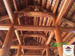 nhà gỗ gõ 3 gian