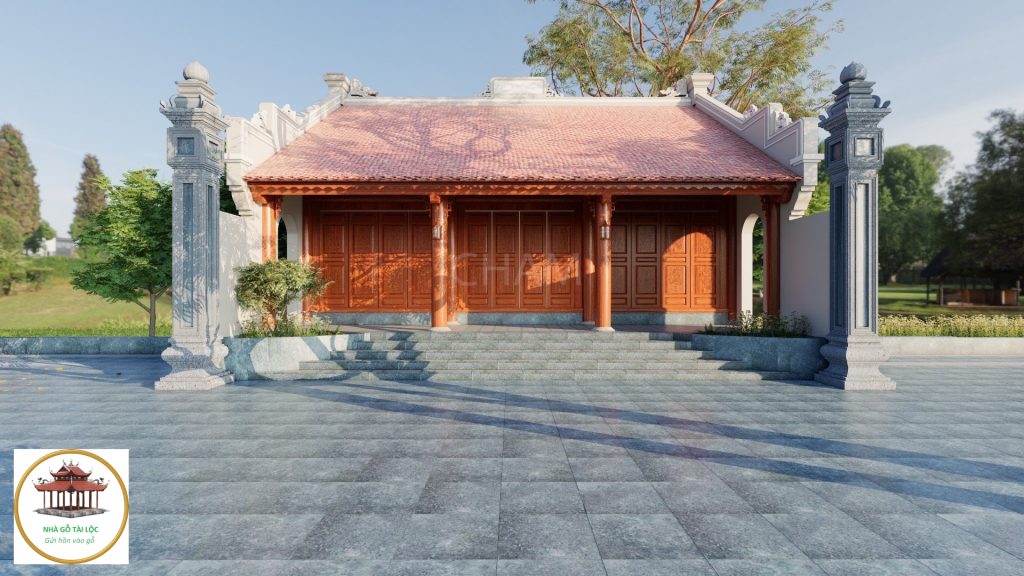 hình ảnh nhà gỗ 3 gian