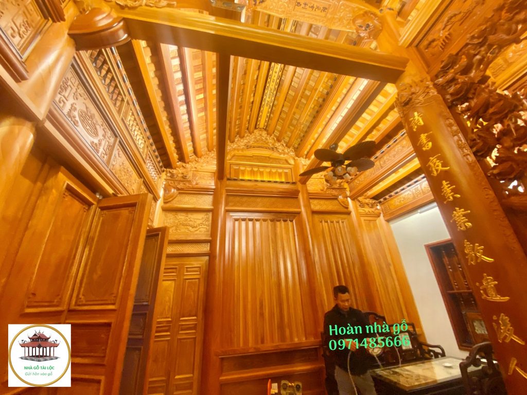 hình ảnh nhà gỗ 3 gian