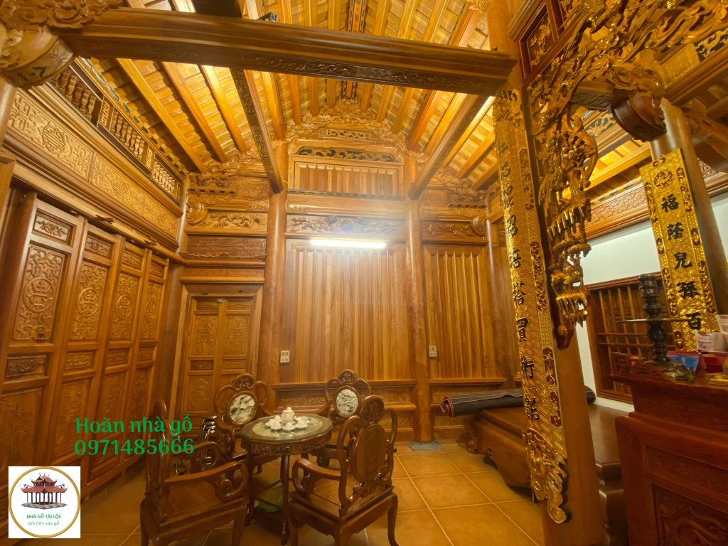 hình ảnh nhà gỗ 3 gian