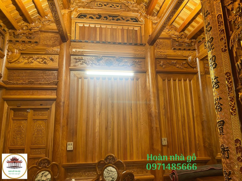 hình ảnh nhà gỗ 3 gian