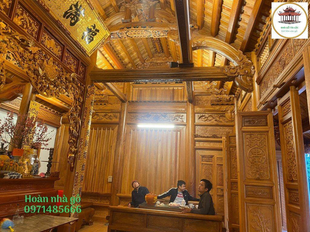 hình ảnh nhà gỗ 3 gian