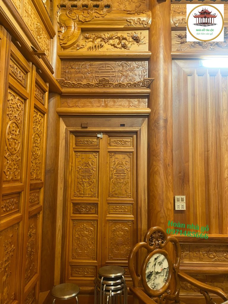 hình ảnh nhà gỗ 3 gian