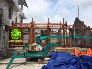 Nhà gỗ 5 gian 22 cột có buồng gói